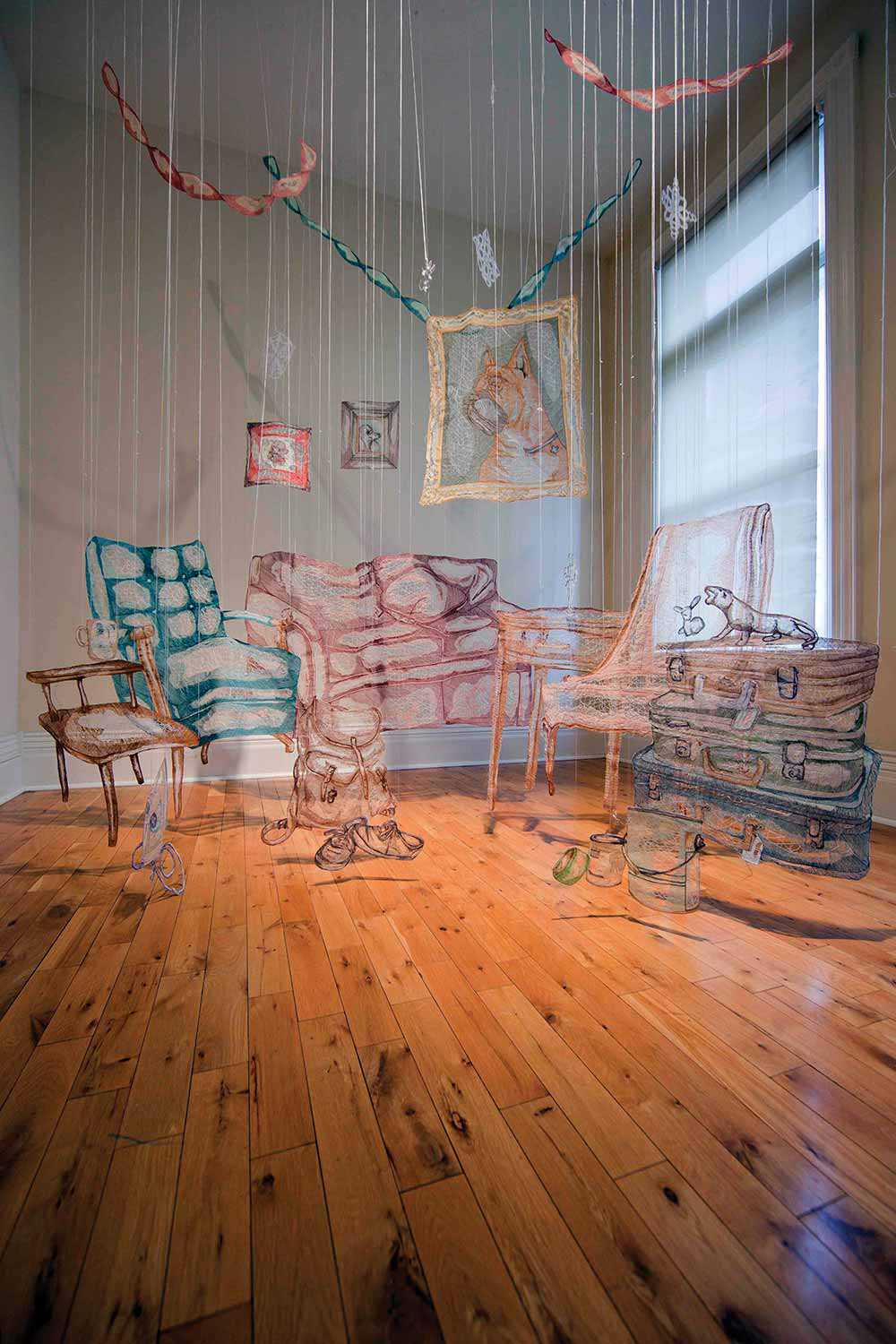 Living Room (detail), by Amanda McCavour, 2010-2011 (Photo: Agata Piskunowicz). Produced with the support of the Ontario Arts Council.