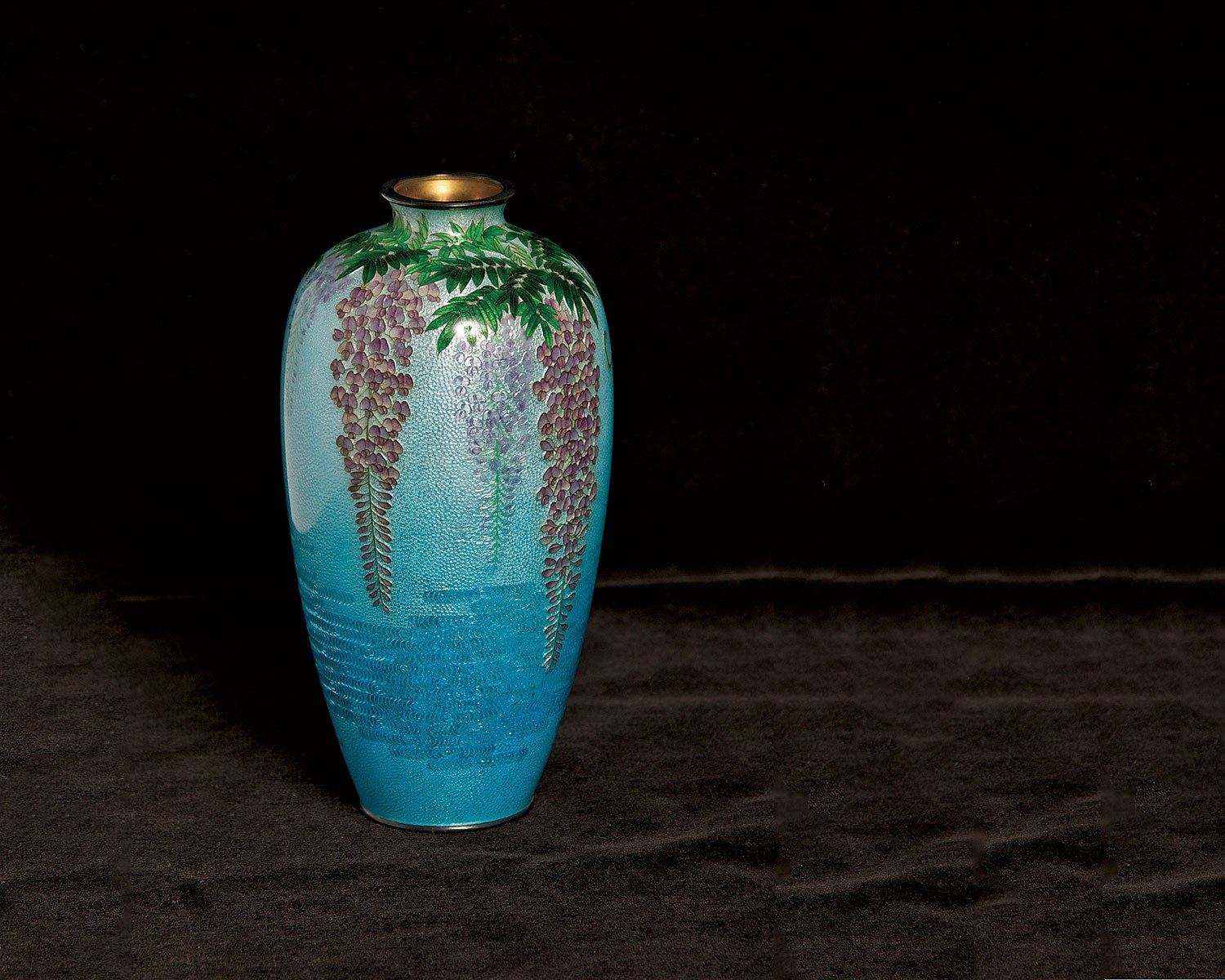 Cloissone vase at Fulford Place, Brockville