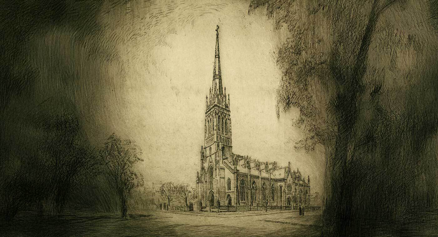 Illustration of St. Michael's Cathedral, Toronto, c. 1910 (Illustration: Owen Staples, Toronto Public Library)