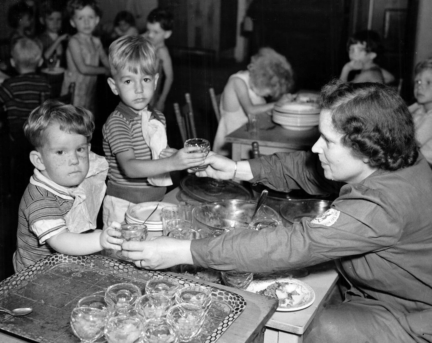 Children eating at a wartime nursery at the General Engineering Company in Scarborough. (Photo: Archives of Ontario)