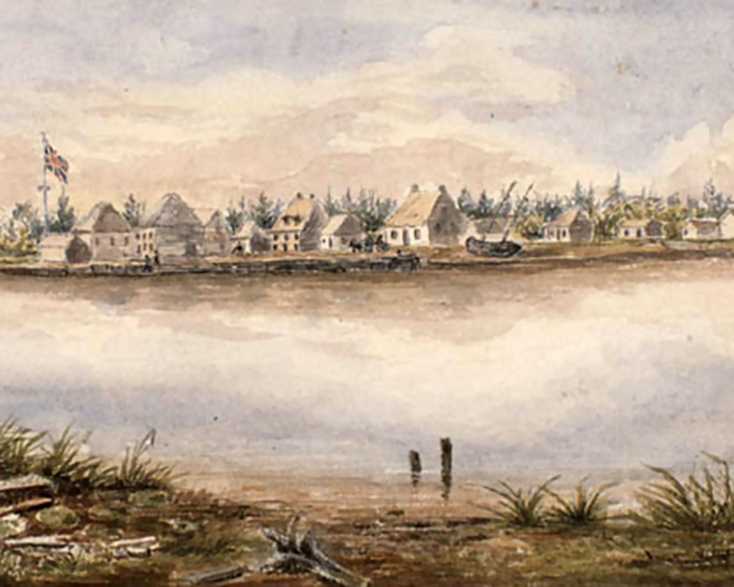 Old Fort William and the Hudson Bay Post, near the mouth of the Kaministiquia River (Photo: Library and Archives Canada: C-020770)