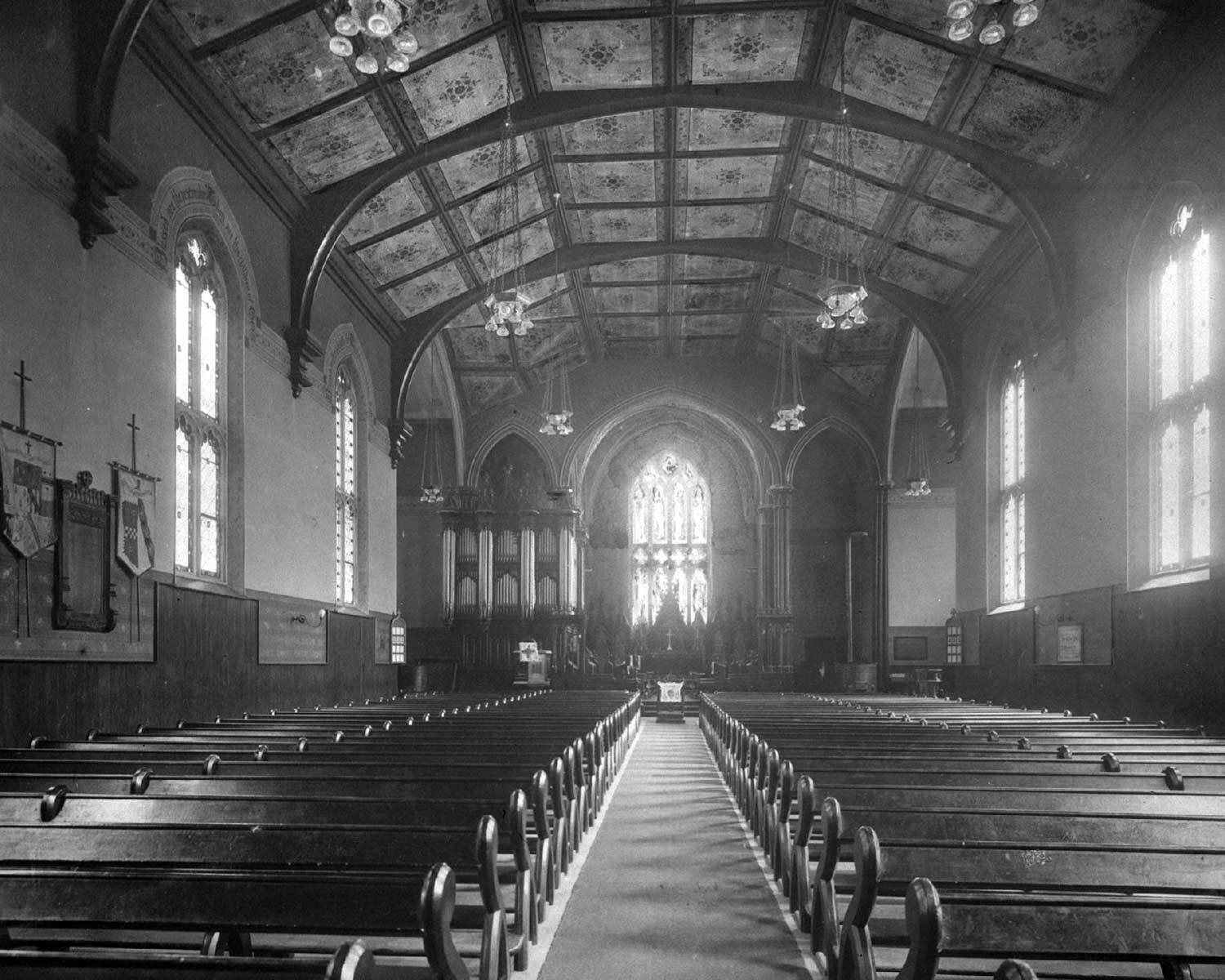 Interior of the Church of the Holy Trinity, Toronto, c. 1913 (Photo: Toronto Public Library)