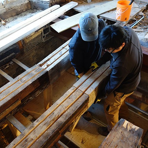 2014 restoration work at Macdonell-Williamson House, Chute-à-Blondeau