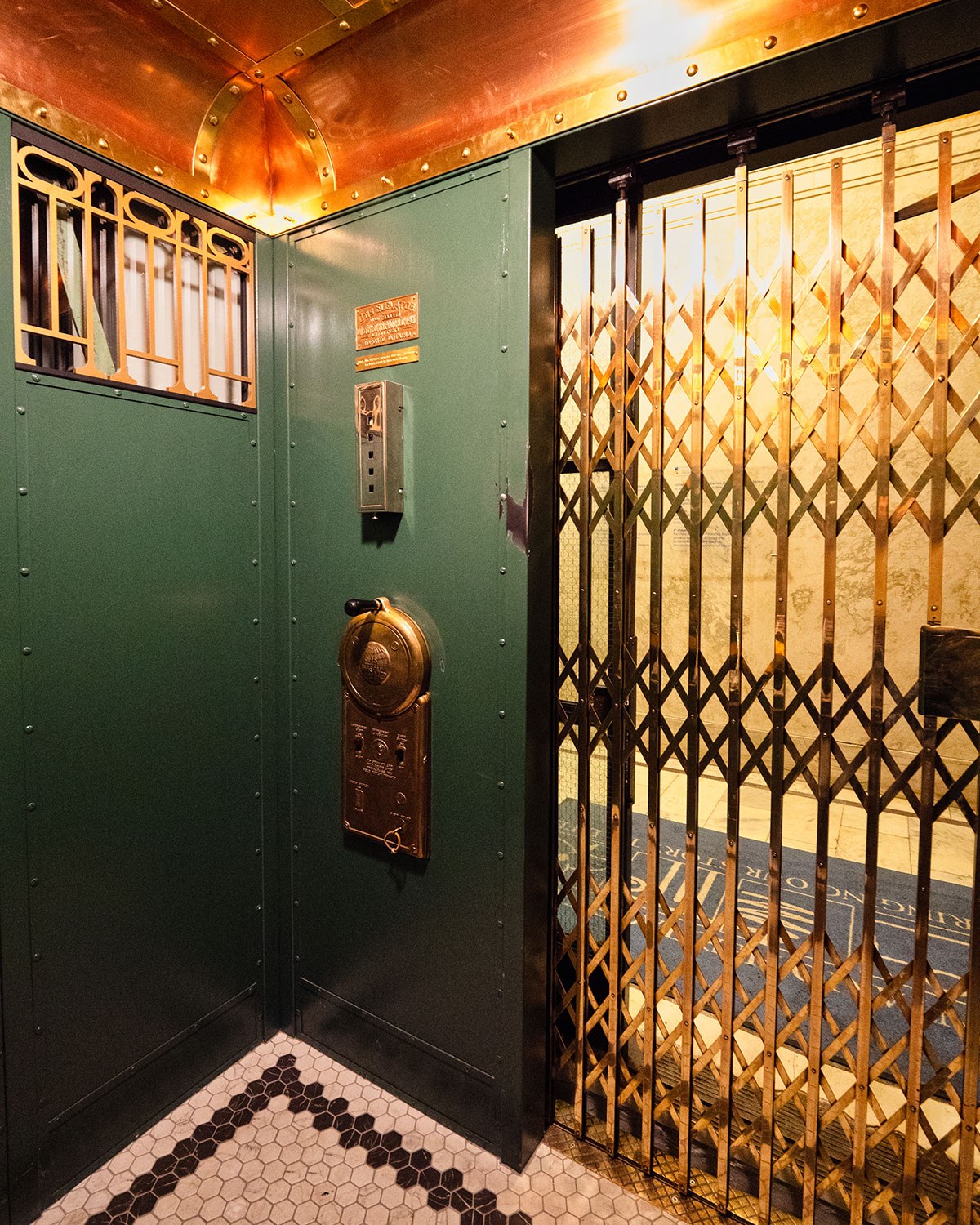 Inside the restored elevator at the Ontario Heritage Centre, Toronto (Photo: Mark Wolfson)