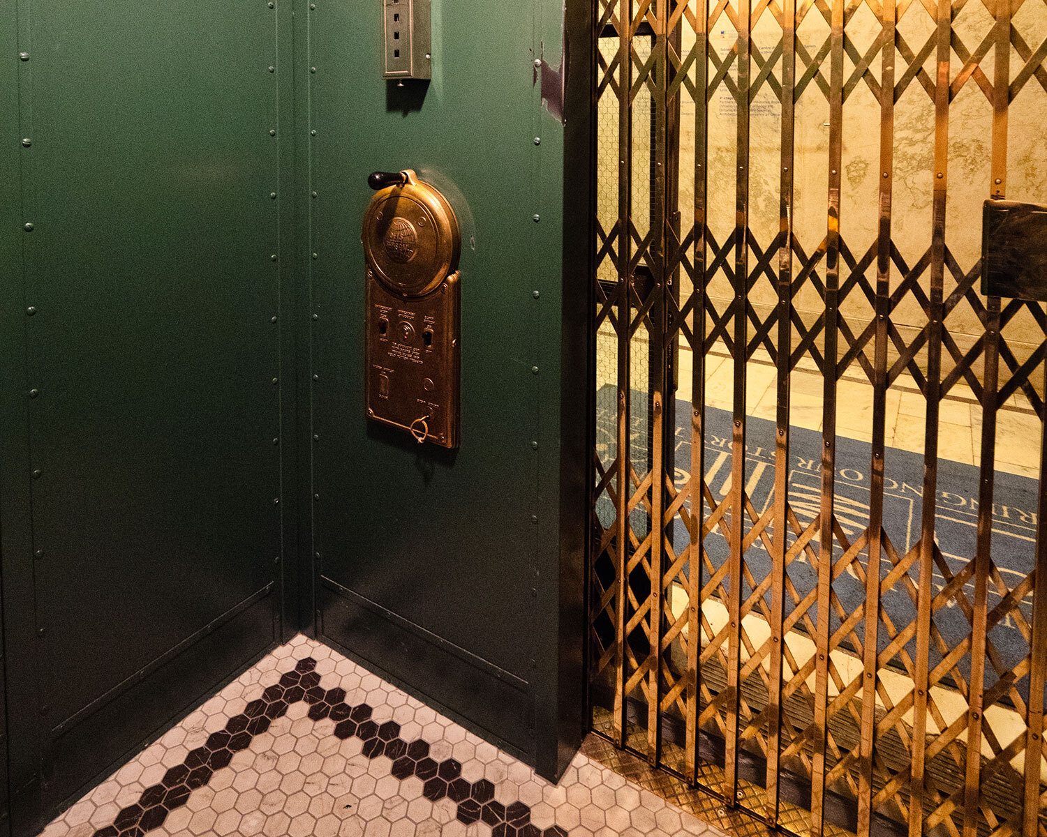 Inside the restored elevator at the Ontario Heritage Centre, Toronto (Photo: Mark Wolfson)